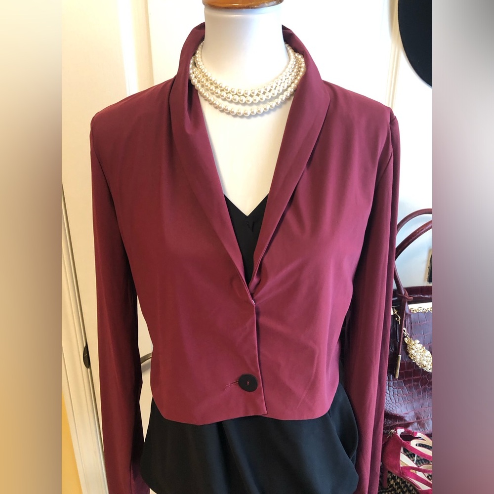 Sarah Pacini Burgundy light Cropped blazer